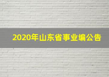 2020年山东省事业编公告