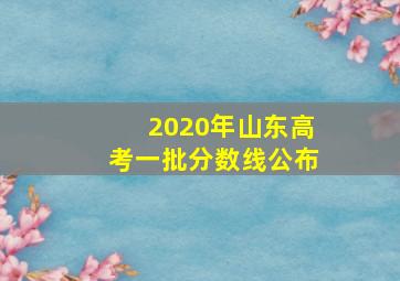 2020年山东高考一批分数线公布