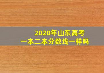 2020年山东高考一本二本分数线一样吗