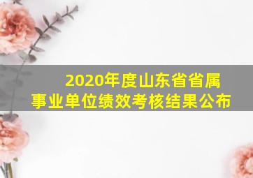 2020年度山东省省属事业单位绩效考核结果公布