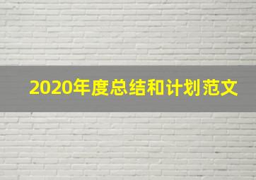 2020年度总结和计划范文