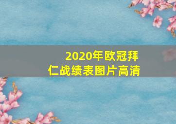 2020年欧冠拜仁战绩表图片高清