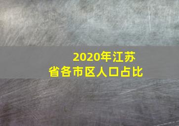 2020年江苏省各市区人口占比