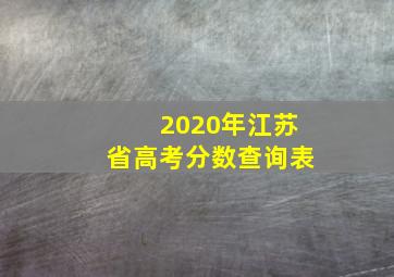 2020年江苏省高考分数查询表