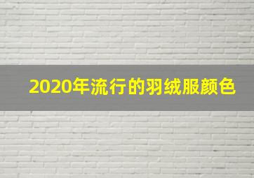 2020年流行的羽绒服颜色