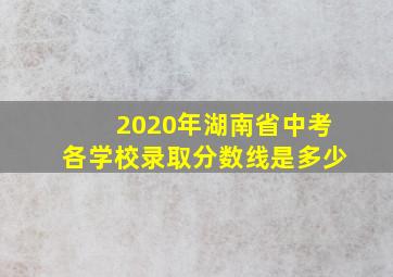 2020年湖南省中考各学校录取分数线是多少