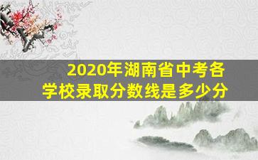 2020年湖南省中考各学校录取分数线是多少分