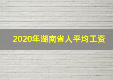 2020年湖南省人平均工资