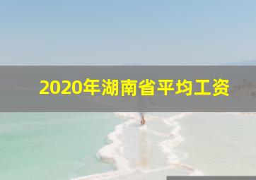 2020年湖南省平均工资