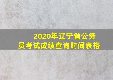 2020年辽宁省公务员考试成绩查询时间表格