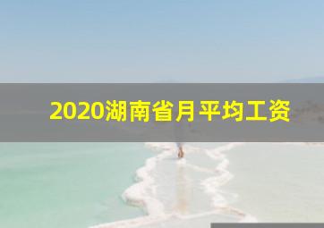 2020湖南省月平均工资