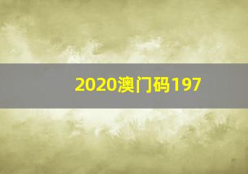 2020澳门码197