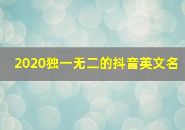 2020独一无二的抖音英文名