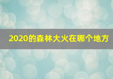 2020的森林大火在哪个地方