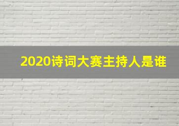 2020诗词大赛主持人是谁