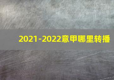 2021-2022意甲哪里转播