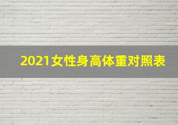 2021女性身高体重对照表