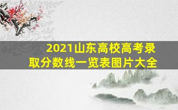 2021山东高校高考录取分数线一览表图片大全