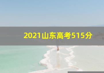 2021山东高考515分