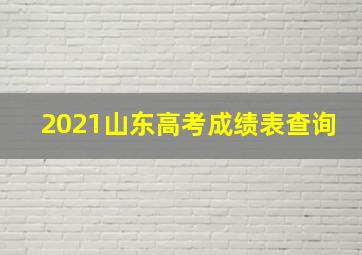 2021山东高考成绩表查询