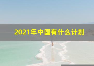 2021年中国有什么计划