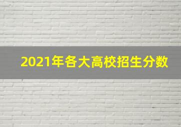 2021年各大高校招生分数