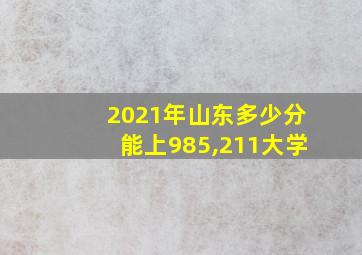 2021年山东多少分能上985,211大学