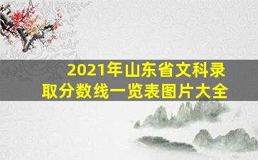 2021年山东省文科录取分数线一览表图片大全