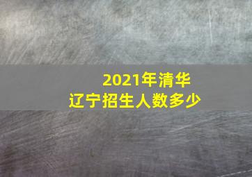 2021年清华辽宁招生人数多少