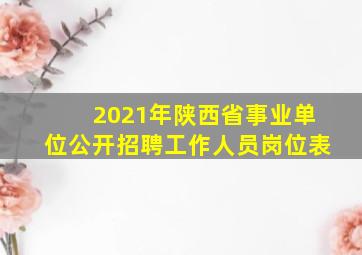 2021年陕西省事业单位公开招聘工作人员岗位表