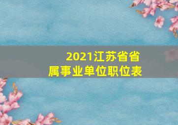 2021江苏省省属事业单位职位表