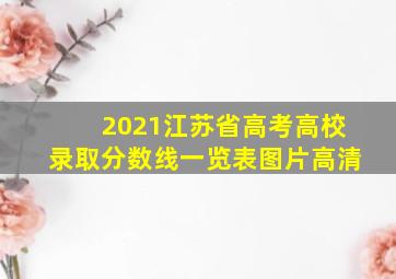 2021江苏省高考高校录取分数线一览表图片高清