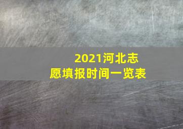 2021河北志愿填报时间一览表