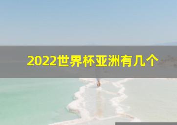 2022世界杯亚洲有几个