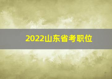 2022山东省考职位