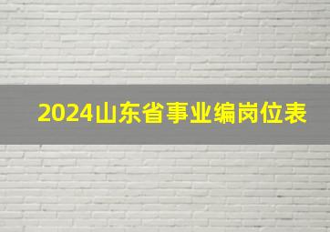 2024山东省事业编岗位表