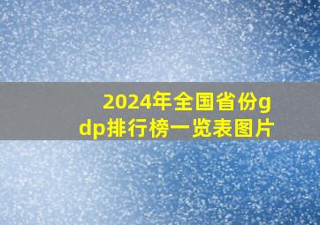 2024年全国省份gdp排行榜一览表图片