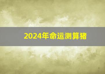 2024年命运测算猪