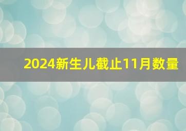 2024新生儿截止11月数量