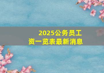 2025公务员工资一览表最新消息