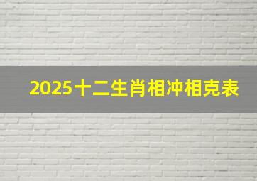 2025十二生肖相冲相克表