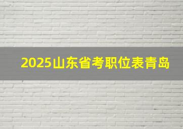 2025山东省考职位表青岛