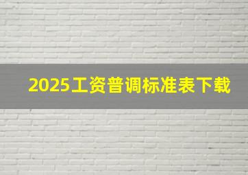 2025工资普调标准表下载