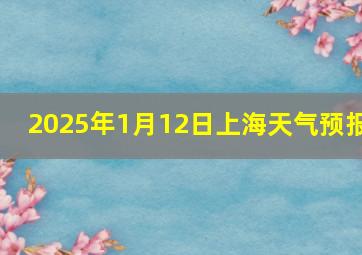 2025年1月12日上海天气预报