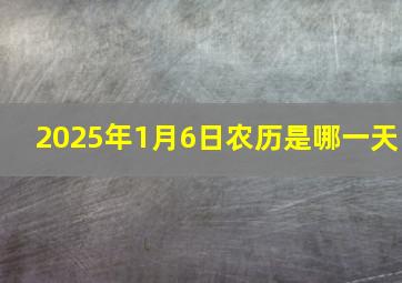 2025年1月6日农历是哪一天