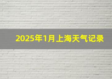 2025年1月上海天气记录