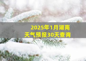 2025年1月湖南天气预报30天查询