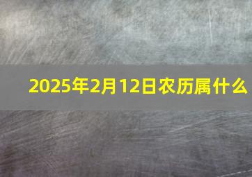 2025年2月12日农历属什么