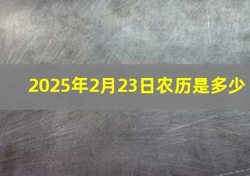 2025年2月23日农历是多少