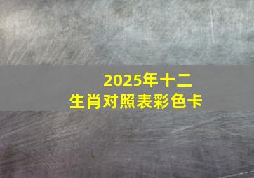 2025年十二生肖对照表彩色卡